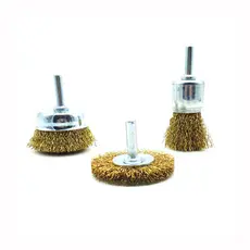 Jogo Kit com 3 Escova De Aço Tira a Ferrugem Retira Gordura Para Furadeira Circular Copo Com Haste .