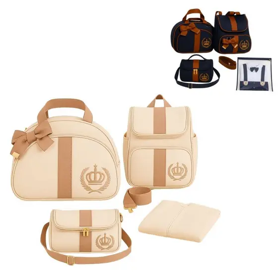 Kit Bolsa MaternidadeCom Mochila 2em1 Espaçosa em Promoção com 4 Peças
