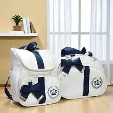 Kit BolsaS Mala De Maternidade Menina/menino 3 Peças Marfim/Azul Marinho
