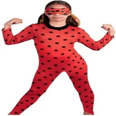 Fantasia Carnaval Festa Ladybug Infantil Longa Com Máscara