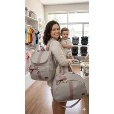 Kit Bebê Mala De Maternidade Impermeável Linho Luxo Milano