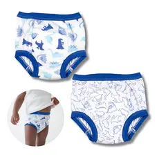 Kit 2 Cueca e  Calcinha Desfralde C/ Forro Higiene Algodão Buba
