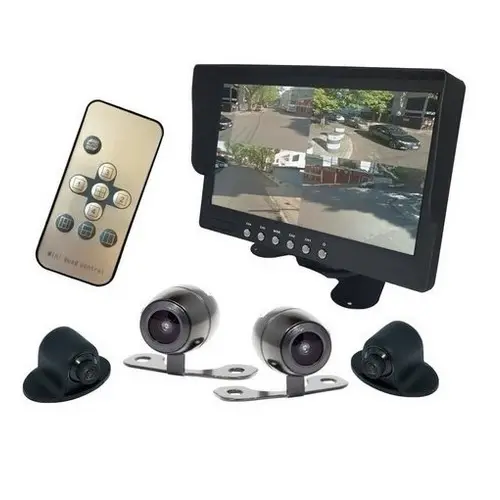 Sistema de Monitoramento RS816BR Tela de 7" Polegadas com 4 Câmeras de Acordo com Resolução do Contran