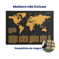 Mapa Mundi Viagem Raspadinha Lugares Visitados Bandeiras Países Presente Passeios Scratch Map