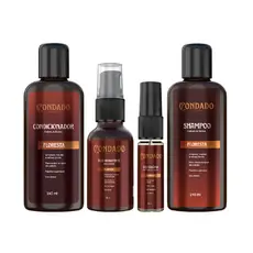 Kit Presente Shampoo Condicionador Óleo Hidratante Colônia Masculino Barba Amadeirado Condado