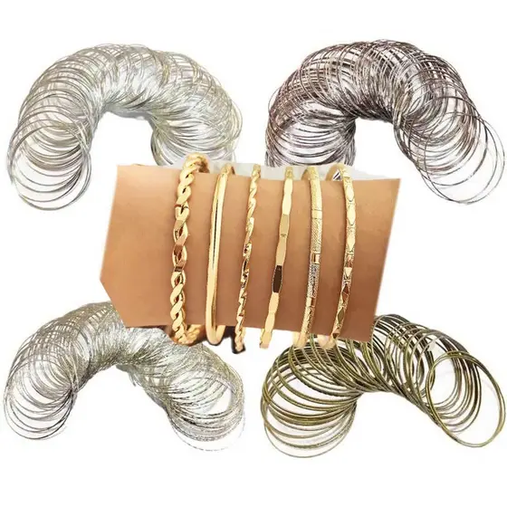 Pulseira Argolas Fina Metal Banhada Para Adulto