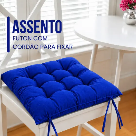 Kit com 06 Assento para cadeira 40x40 tecido de oxford liso para área de lazer