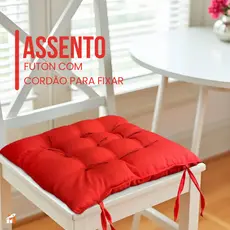 Kit com 04/06 almofada Assento Futon para Cadeira 40X40 Oxford (com rabinho) Para bancos e cadeiras