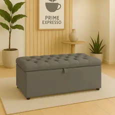 Puff Baú pé de cama no Sued Capitone Organizador e Sapateira