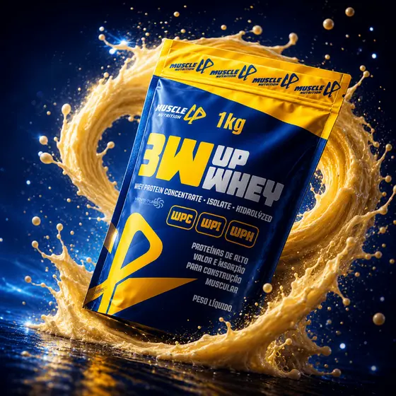 Whey Protein 3w 100% Puro 24g De Proteína / 1kg Muscle Up Nutrition - SABORES