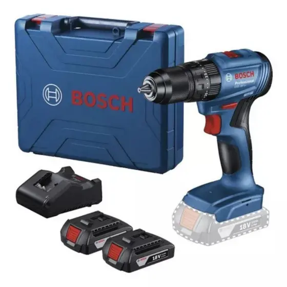 Furadeira Parafusadeira Impacto 18v Brushless Gsb 185 Bosch + 2 Baterias 2ah + Carregador + Maleta