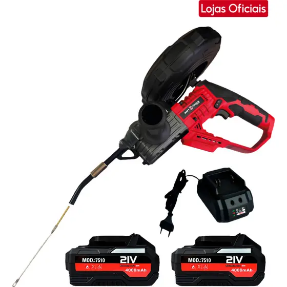 Passa Fio A Bateria Sigma 30m Motor Brushless 21V Com 2 Baterias 4Ah E Carregador SGT-8650
