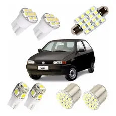 Kit Lampadas Led Super Branca Gol G2 Pingo Teto Placa