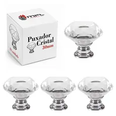 Kit 4 Puxador Cristal Para Armário Gaveta Moveis 30MM