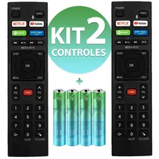 Kit Controle remoto compatível TV HQ SMART Hqs32nkh Hqs43nkh Hk320df
