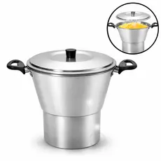 Cuscuzeiro Alumínio Reforçada N16 Tampa Panela Inox Cuscuz