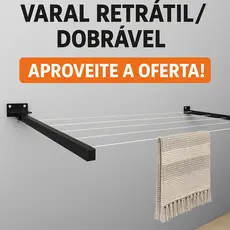 Varal Dobrável Retrátil de Parede    — 5 Fios Reforçados, Prático Econômico | Ideal para Apartamentos e Lavanderias