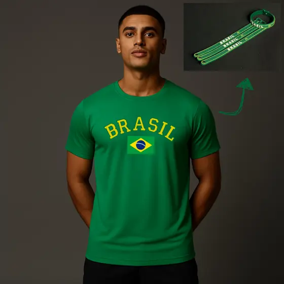 Camiseta Dry Fit Brasil Torcida Unissex