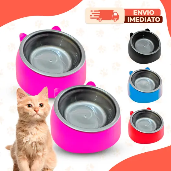 Comedouro Elevado Ergonômico Para Gatos Comedouro Pet Ração Gato Vasilha Potinho Ração Gato