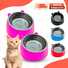 Comedouro Elevado Ergonômico Para Gatos Comedouro Pet Ração Gato Vasilha Potinho Ração Gato