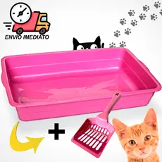Caixa de Areia Para Gatos Bandeja Higiênica Areia de Gato Média Resistente
