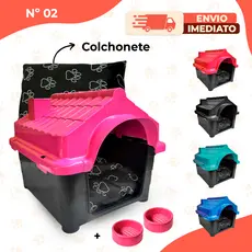 Casa Casinha + Colchão Caminha Nº 2 Com Comedouro e Bebedouro 300ML