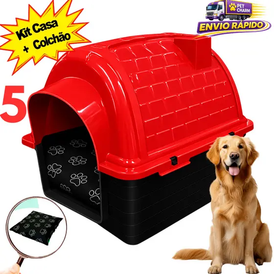 Casa Casinha Pet Cachorro N5 + Com ou Sem Caminha Pet Cachorro Confortável
