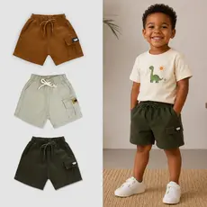 Short Cargo Infantil Juvenil Mauricinho Brim Meninos Bermuda Premium 02-16