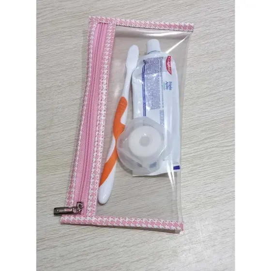 Porta Higiene bucal/Porta escova de dente/Necessaire viagem/Necessaire transparente/Estojo transparente/Estojo