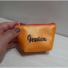 Bolsa Portátil de Moedas e Fones - Sintético com Fechamento zíper - Personalizada