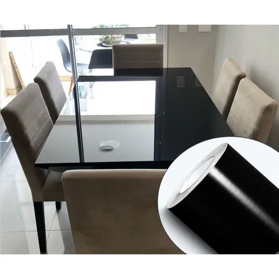 Adesivo Vinil Preto  Laca Laquear Mesa Vidros Móveis