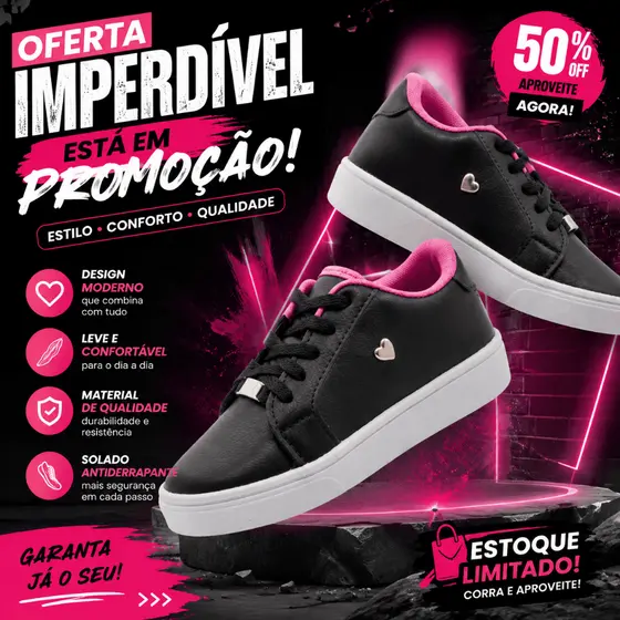 Tênis Infantil Branco Rosa Feminino Leve Macio Ideal Para Escola Passeio E Brincadeiras