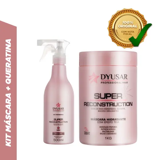 Terapia Capilar Super Reconstrução Profissional Máscara e Queratna Dyusar