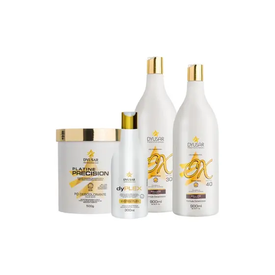 Kit de Descoloração Profissional Pó Descolorante com 2 Ox e  Dy Plex