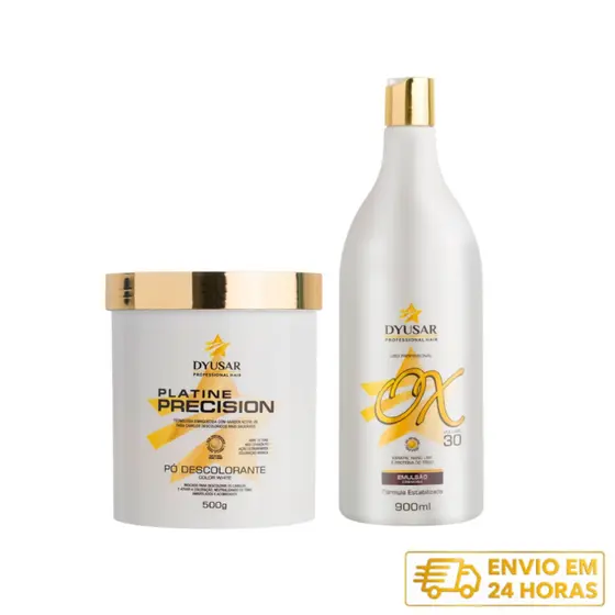 Kit Descoloração Profissional Pó Descolorante Branco e Ox 30