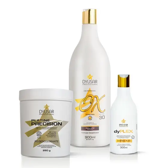 Kit Pó Descolorante 250g + Ox 30 volumes + Dyplex da Dyusar