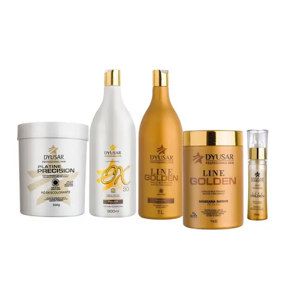 Kit De Hidratação Capilar Ouro E Descoloração Profissional DYUSAR Cosméticos