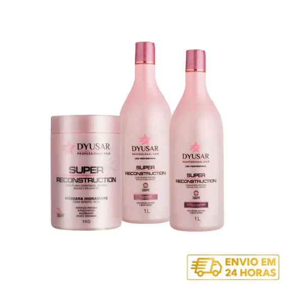 Kit Reconstrução Com Condicionador, Máscara e Shampoo De 1L