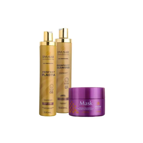 Kit Escova Progressiva Plastia 500ml Com Máscara Matizadora 300g