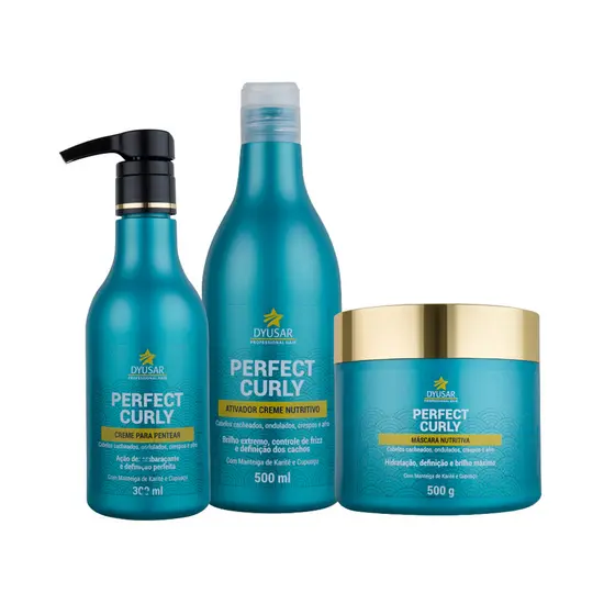 Kit Cachos Com Ativador, Creme E Máscara Nutritiva Dyusar