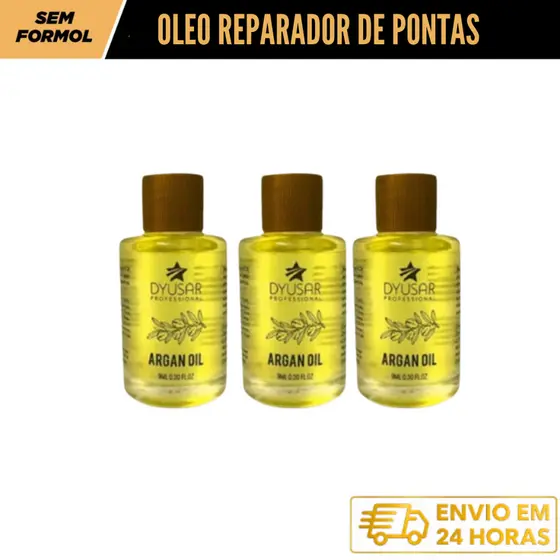 Kit 3 Oleo Reparador De Pontas Argan 9ml Dyusar