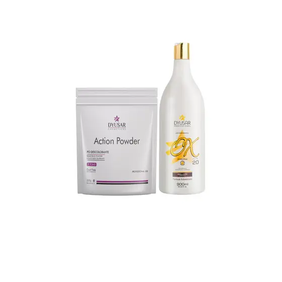 Pó Descolorante Action Powder 250g E Ox 20 Vol 900ml Dyusar