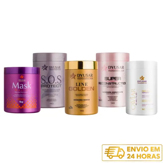 Kit Cronograma Capilar Completo de Salões Dyusar Cosméticos