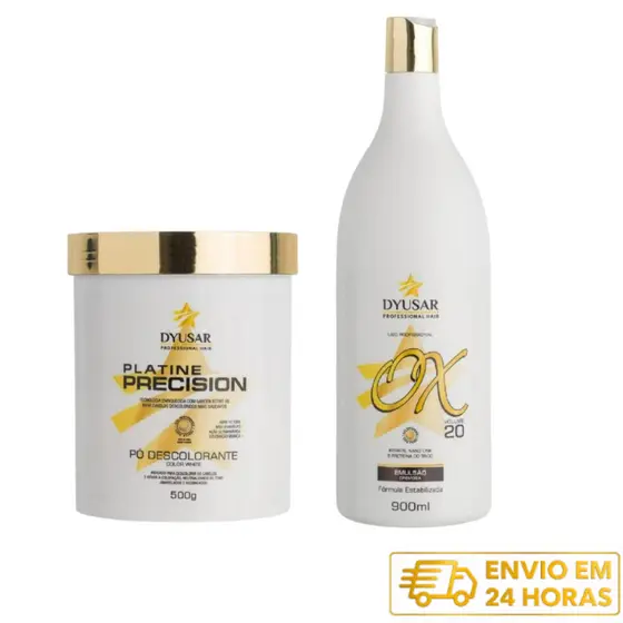 Kit Descolorante Platine Precision White Ox 20 Volumes Dyusar Profissional
