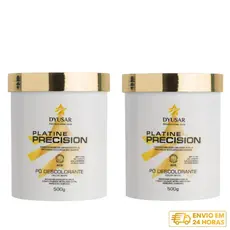 Kit 2 Pó Descolorante Profissional DYUSAR Platine Precision White Clareia Até 9 Tons