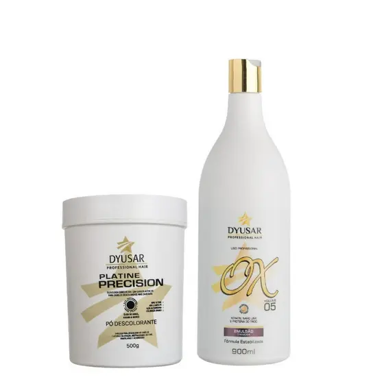 kit Pó Descolorante Platinado Profissional Platine P. Blue + OX 5 Volumes DYUSAR