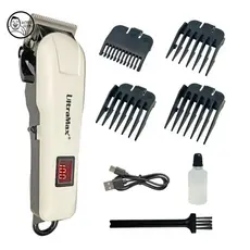 Maquina de Cortar Cabelo Profissional Recarregavel Display Digital Sem Fio Portátil