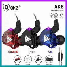 QKZ AK6 Fones de ouvido esportivos e fones de ouvido intra-auriculares com fio e microfone