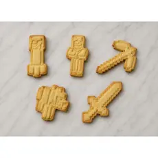 Kit Cortadores de Biscoito Minecraft | Forminhas para Cookies, Pasta Americana, Biscuit e Massinha