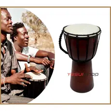 Tambor Djembe Africano Madeira De Mogno E Pele De Cabra